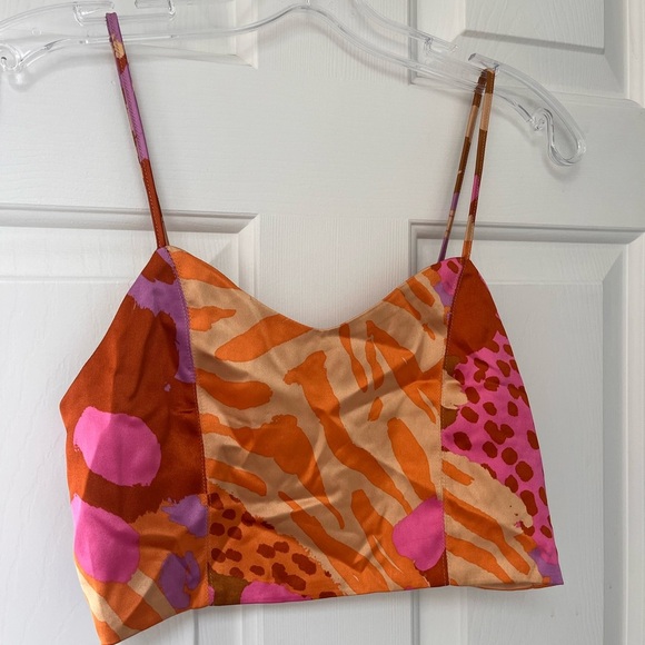 Christian Lacroix Abstract Print Cropped Cami Top XS - Picture 3 of 11